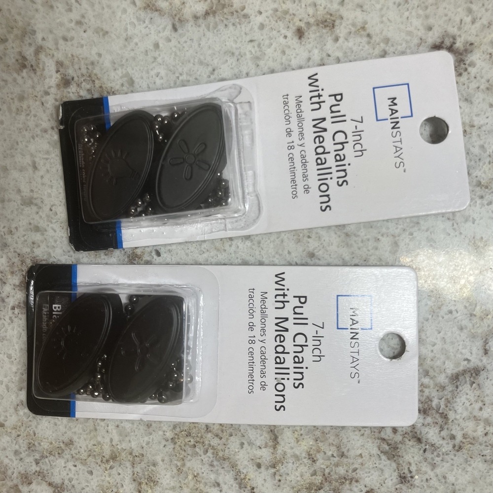 Pack of 2 Mainstays Ceiling Fan Replacement 7" Pull‎ Chain and Pendant Set